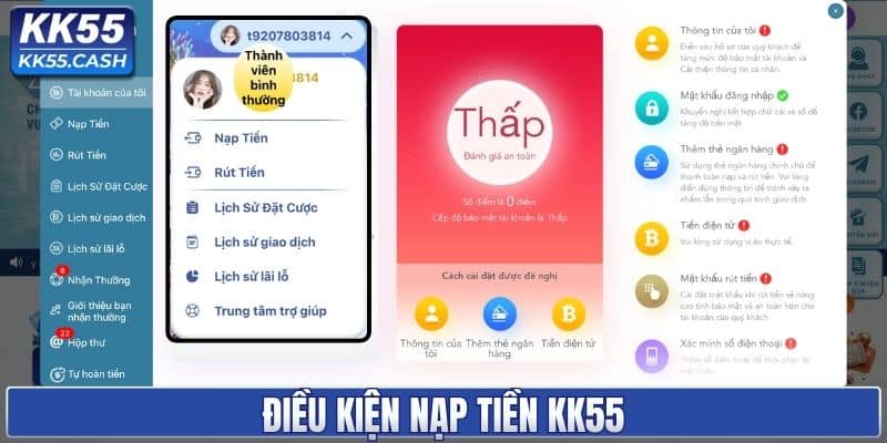 Hướng Dẫn Nạp Tiền KK55 Nhanh Chóng, Nhận Thưởng Dễ Dàng