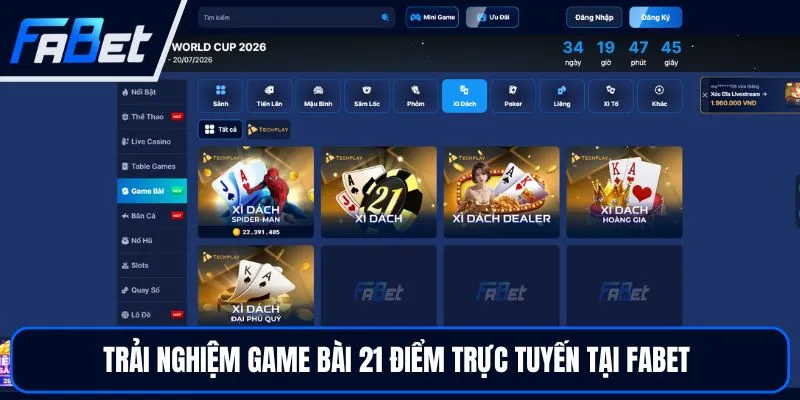 Blackjack Online - Trải Nghiệm Bài 21 Điểm Hấp Dẫn Cùng FABET